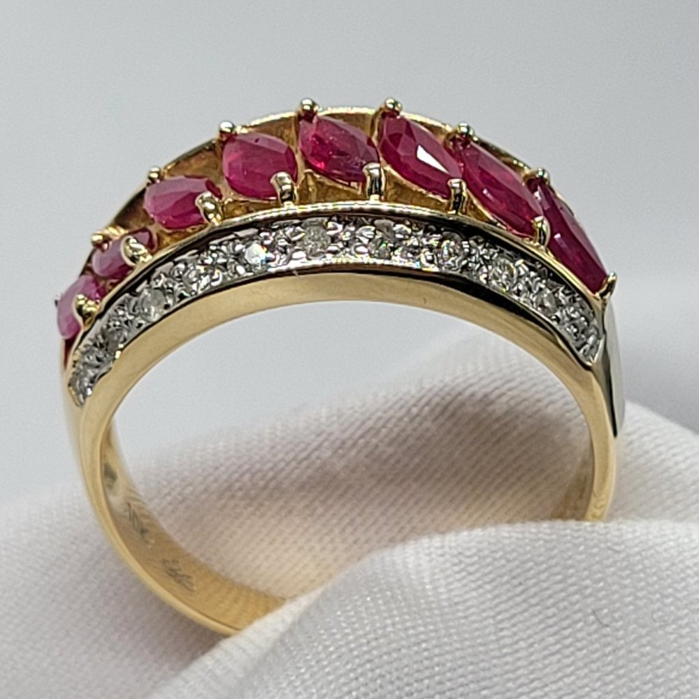 Gold Ruby Ring With Diamonds - image 4